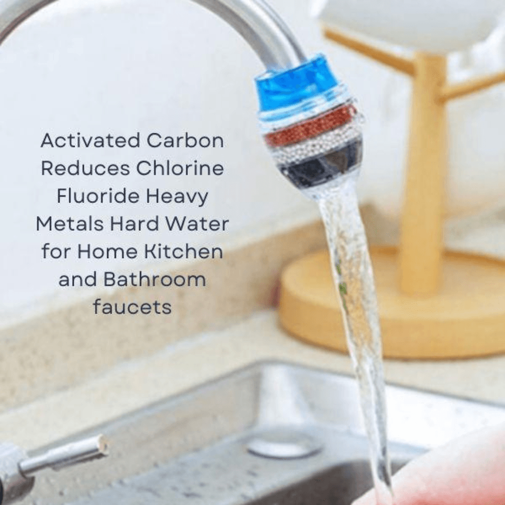 GoodFor 5-Stage Faucet Filter attached to a kitchen faucet