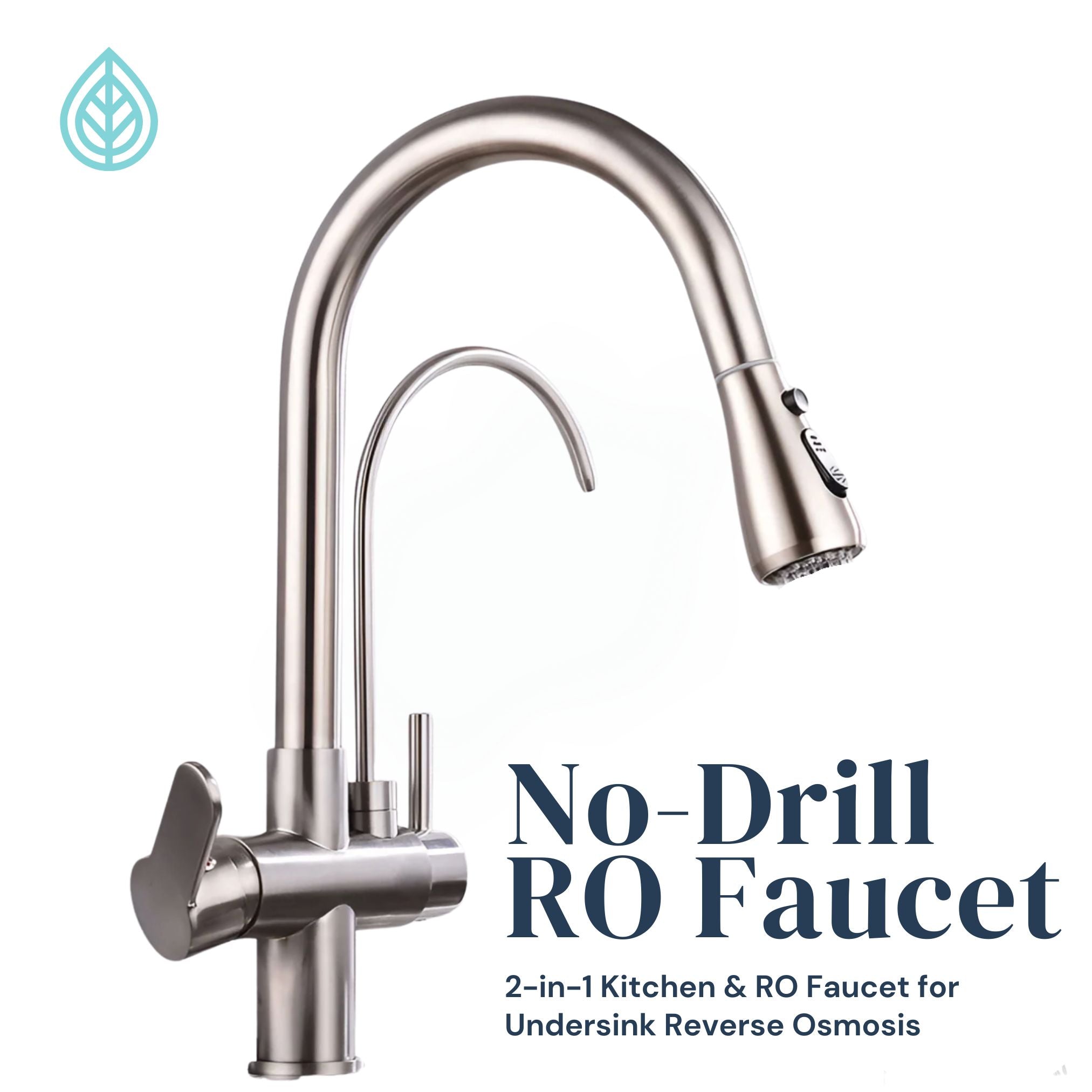 2-in-1 Kitchen & RO Faucet Combo – Drill-Free Installation